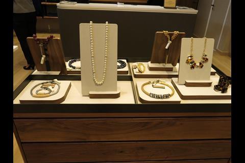 Jewellery on display at Jaeger's newly revamped King's Road store